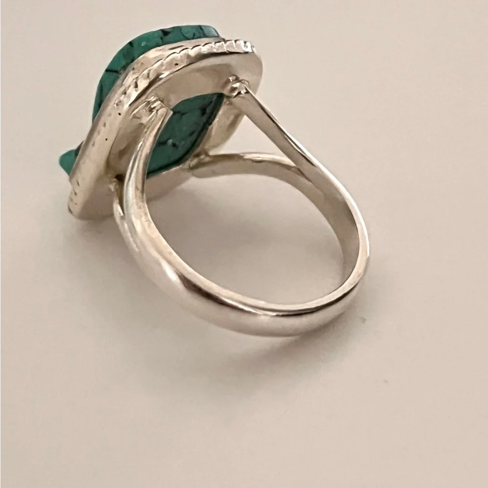 Sterling Silver Raw Turquoise, Ring Size 7 - Picture 4 of 8